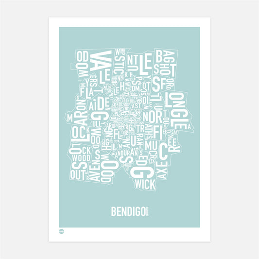 Burbia Bendigo Type Print