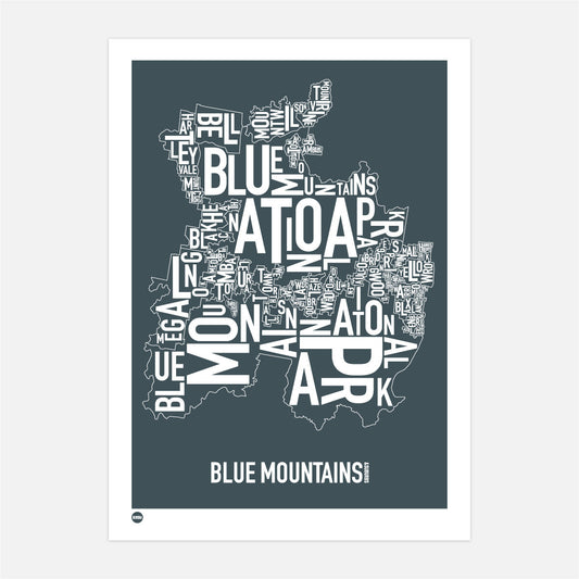 Burbia Blue Mountains Type Print