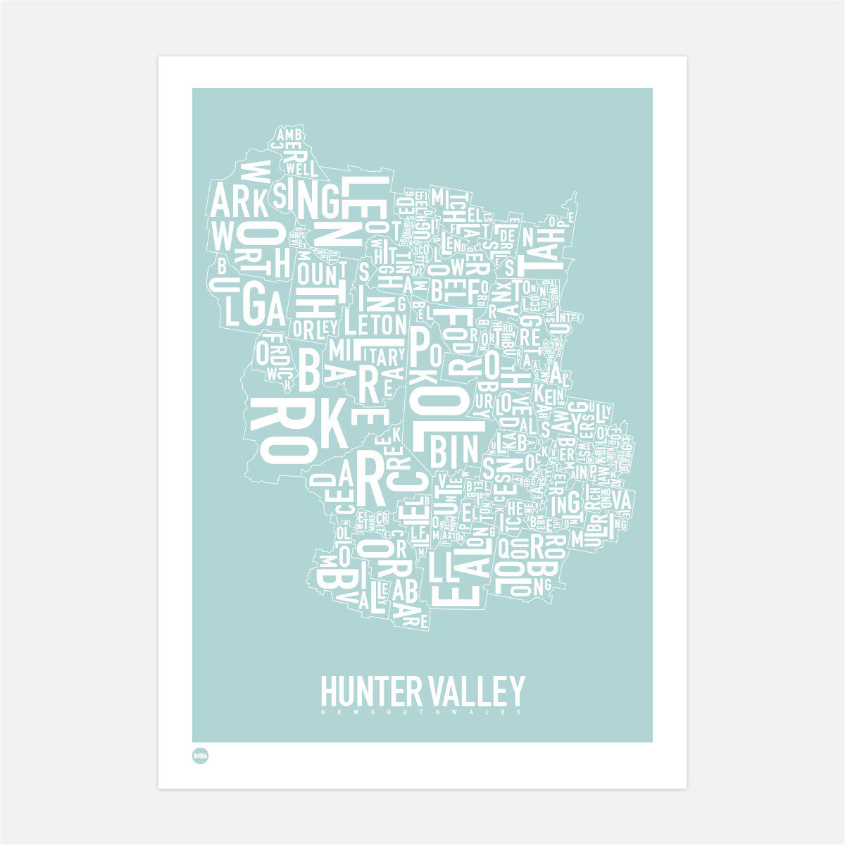 Burbia Hunter Valley Type Print