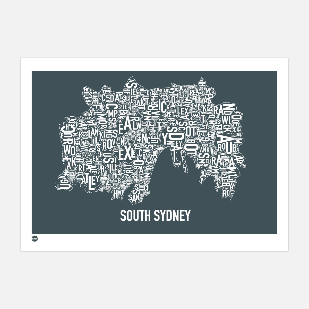 Burbia South Sydney Type Print