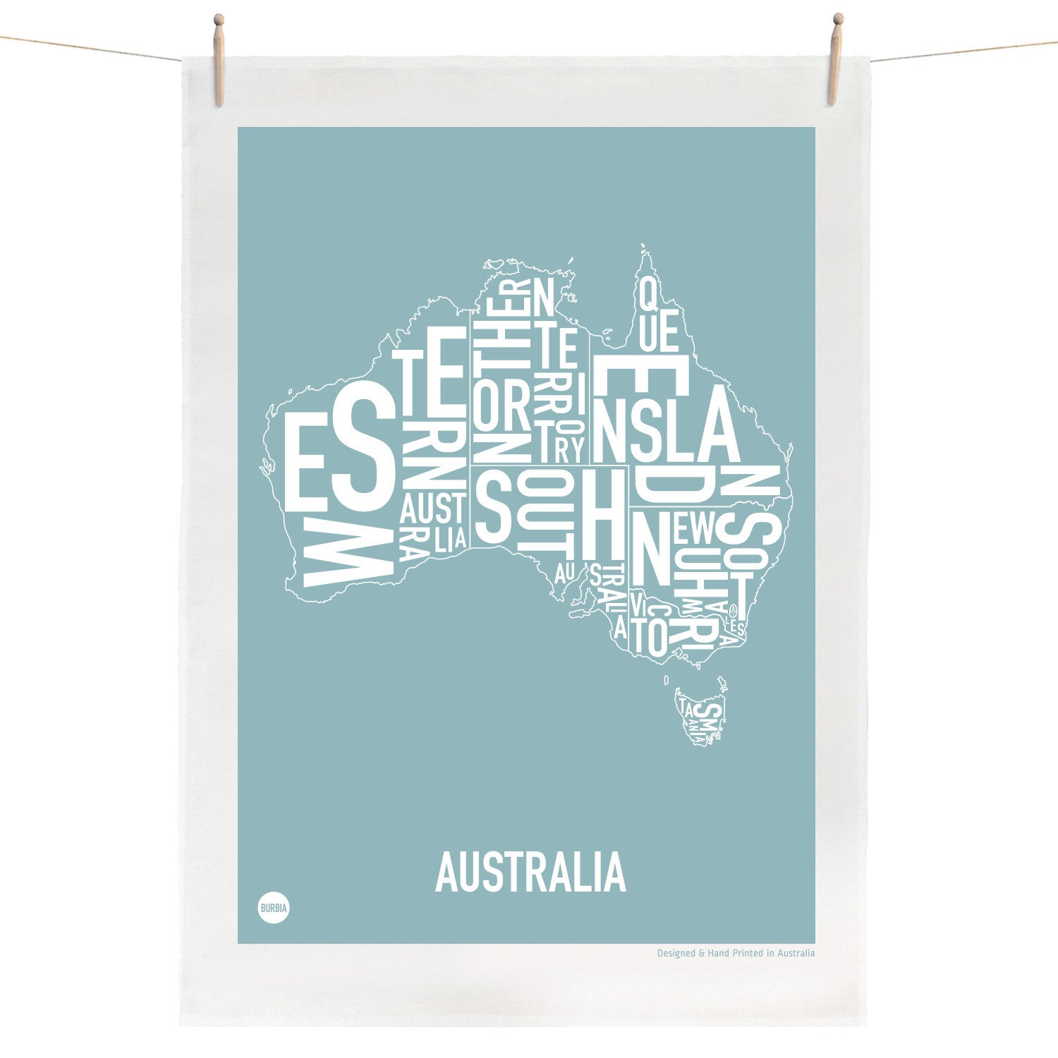 Australia Type Print Tea Towel