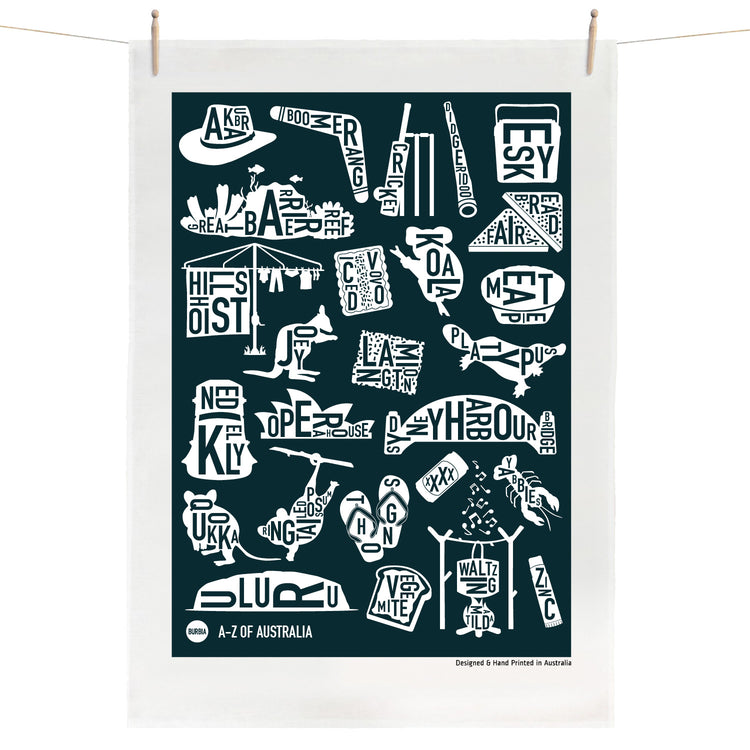A-Z of Australia Tea Towel
