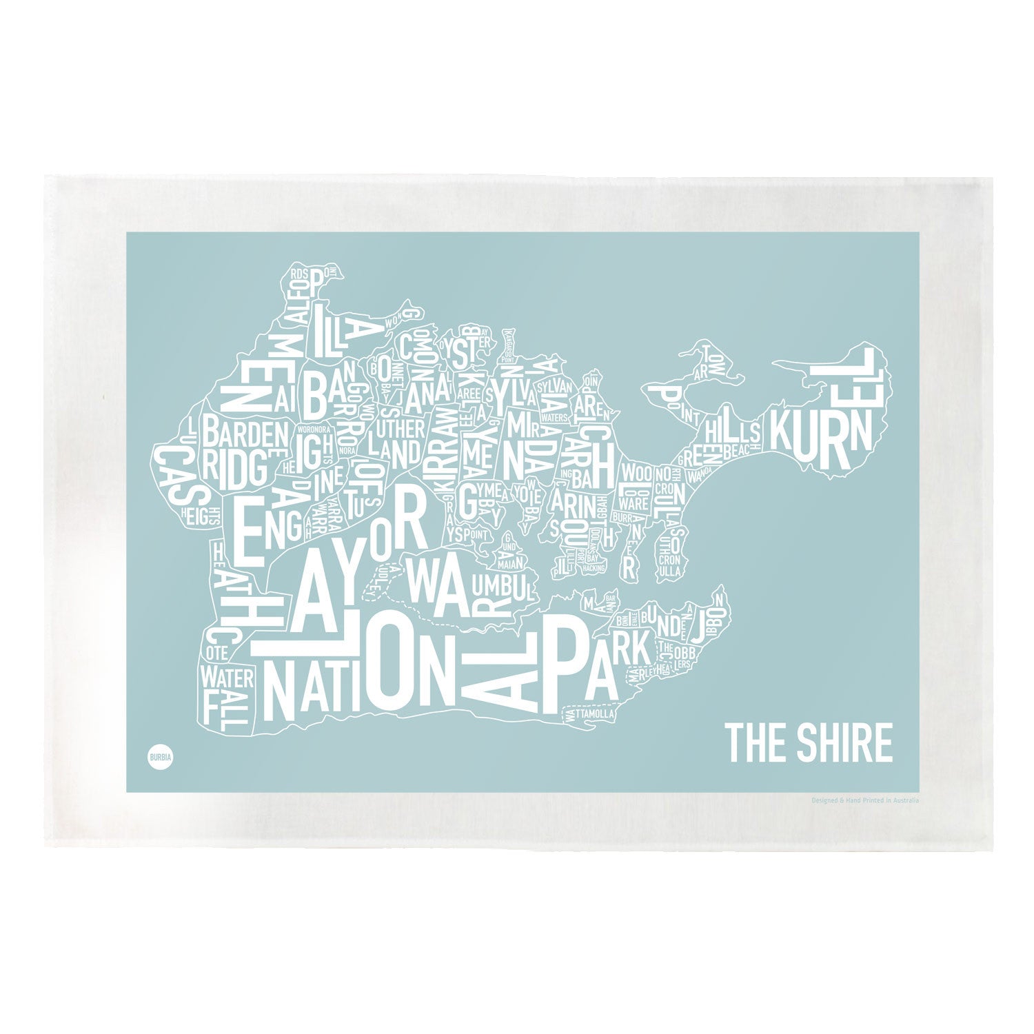 Burbia Sydney The Shire Type Print Tea Towel