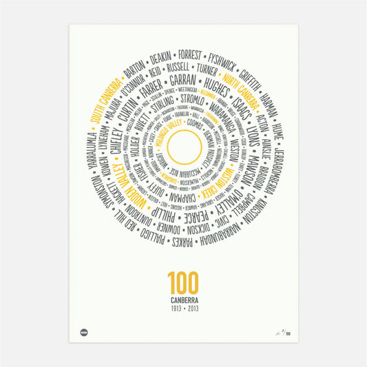 Canberra 100 Districts Print