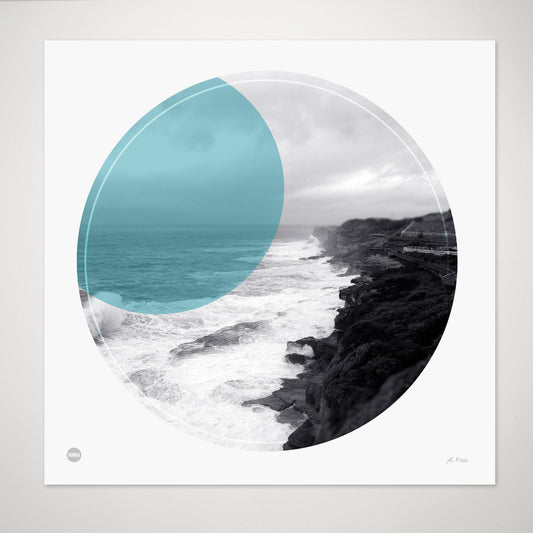 Clovelly Coastal Walk Circle Print