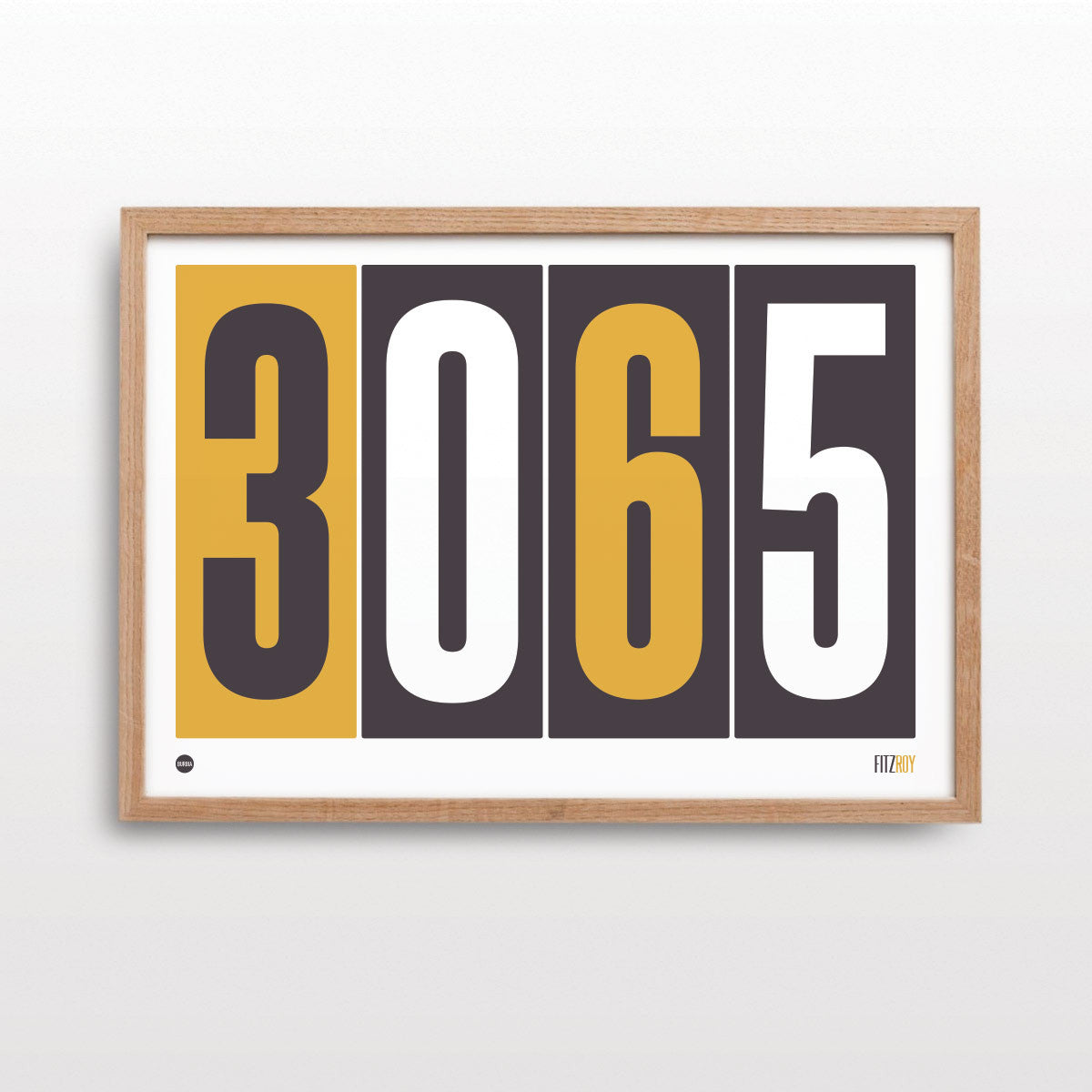 Burbia Mustard Postcode Print