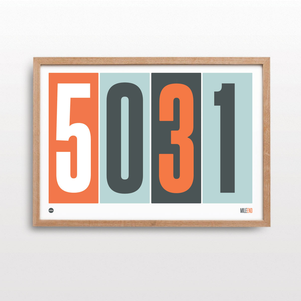 Burbia Orange Postcode Print