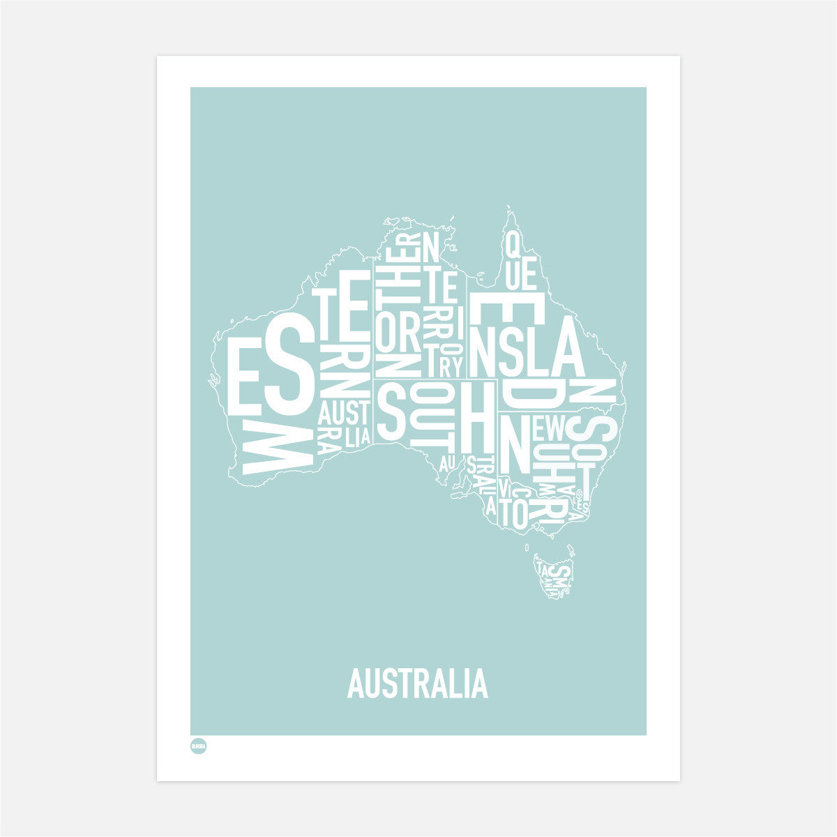 Burbia Australia Type Print