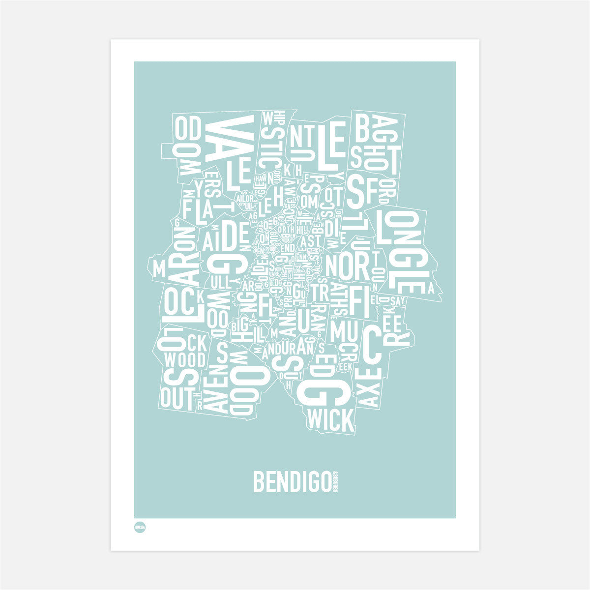 Burbia Bendigo Type Print