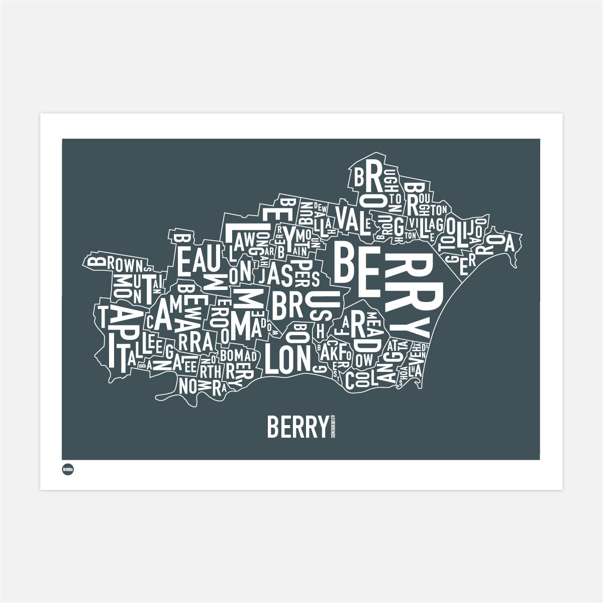 Berry Type Map Print & Canvas – Burbia