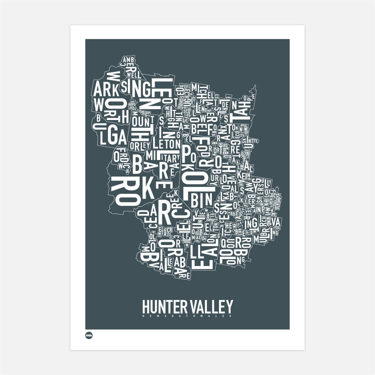 Burbia Hunter Valley Type Print