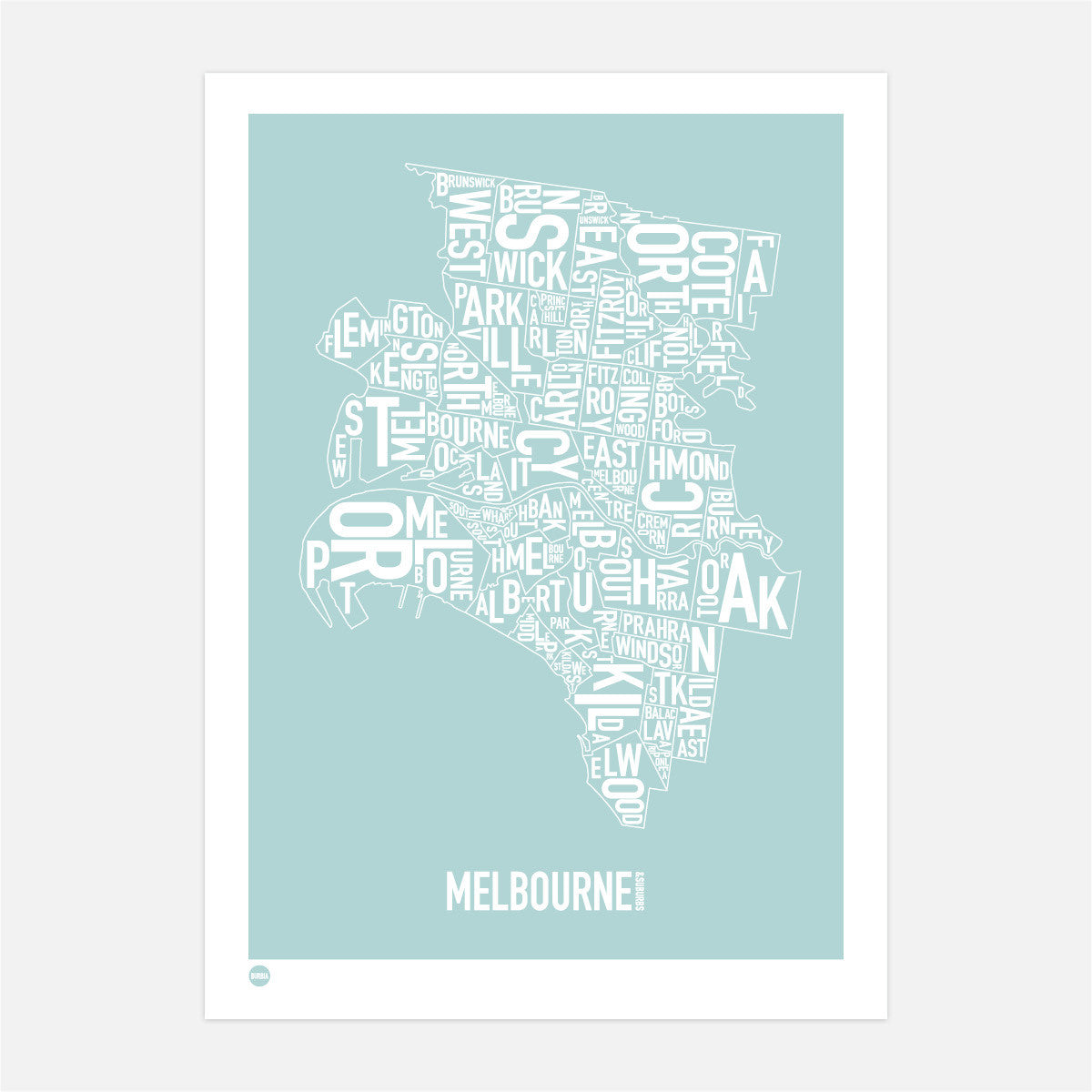 Burbia Melbourne Type Print