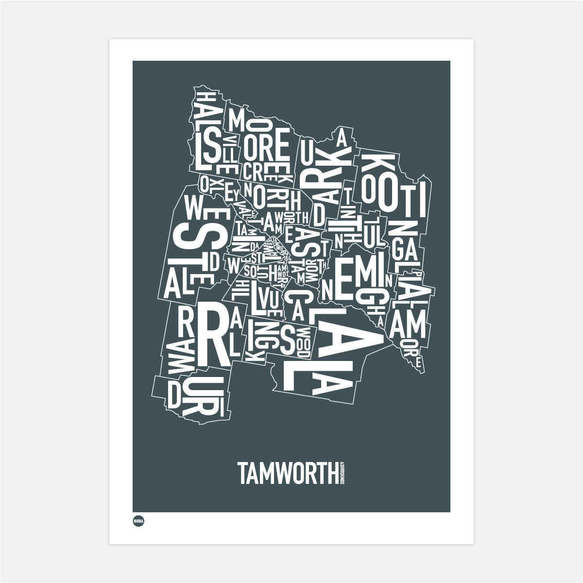 Burbia Tamworth Type Print