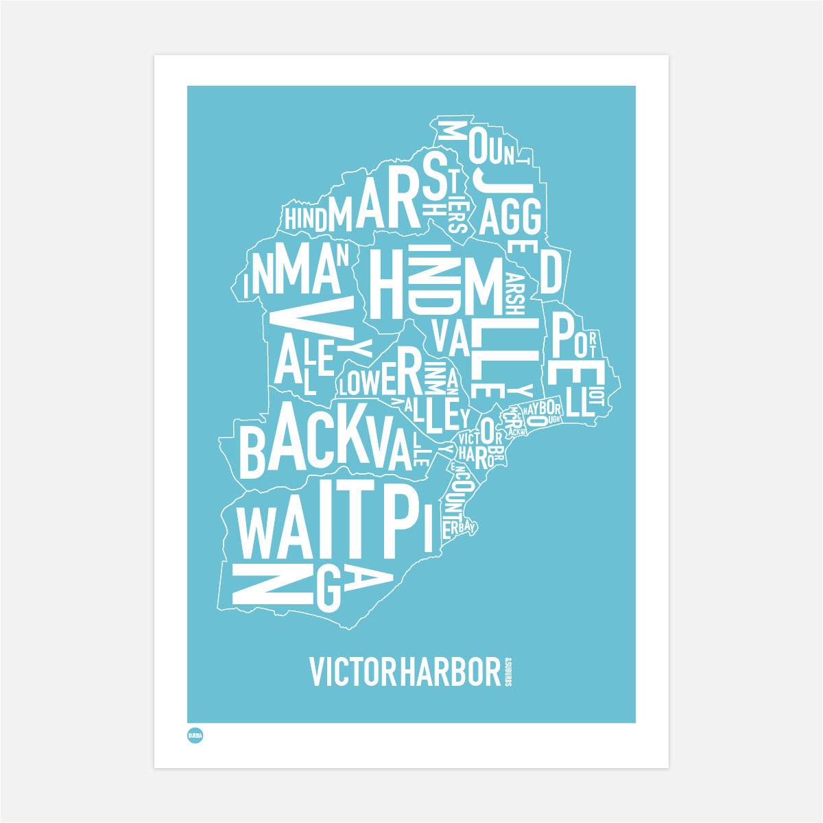 Victor Harbor Type Map Print & Canvas – Burbia