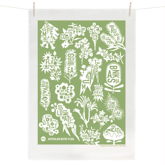 Australian Native Flora Tea Towel