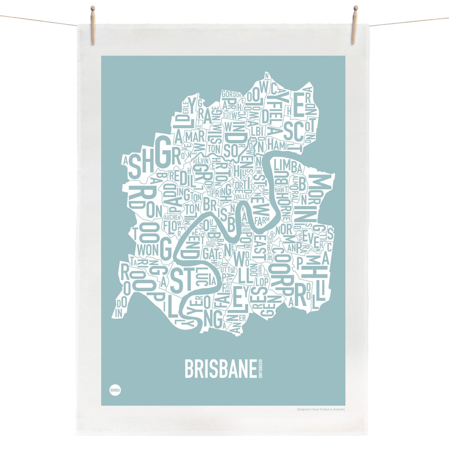 Brisbane Type Print Tea Towel