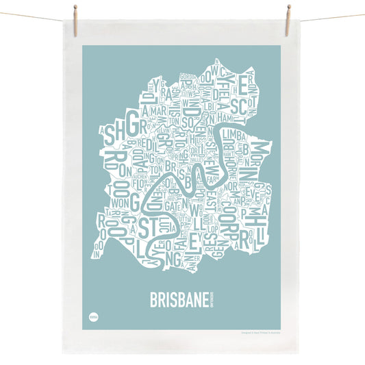 Brisbane Type Print Tea Towel