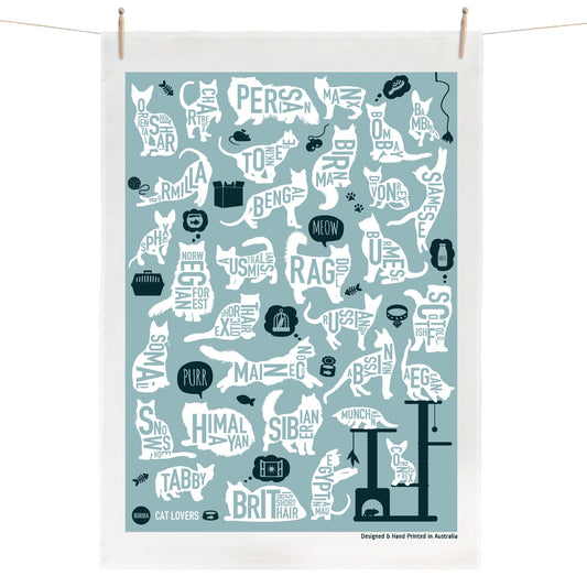 Cat Lovers Tea Towel