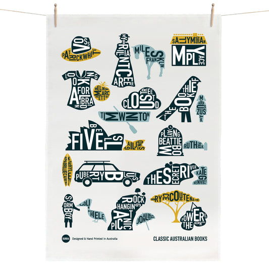 Classic Australian Books Tea Towel