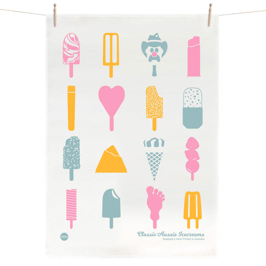 Classic Aussie Icecreams Tea Towel